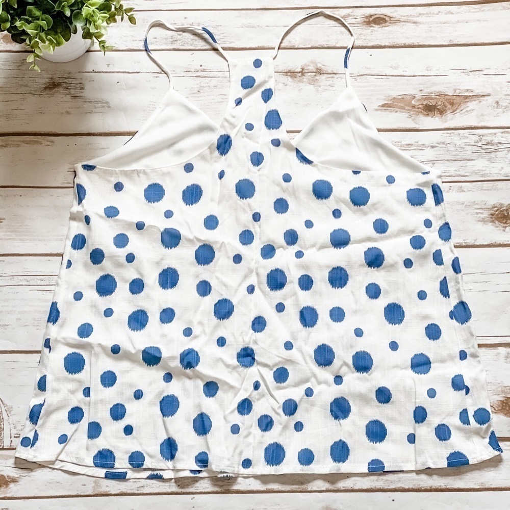 LA Style Blue and White Flowy Tank - Picture 3 of 3